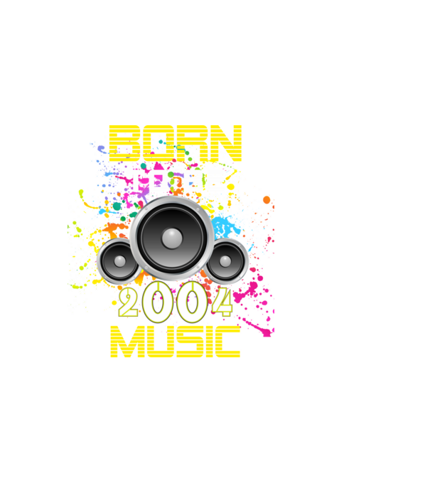 born to be music 2004-ben született minta fekete pólón