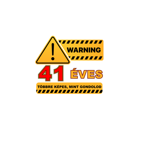 WARNING, 41 ÉVES TÖBBRE KÉPES, MIT GONDOLOD minta sötétkék pólón