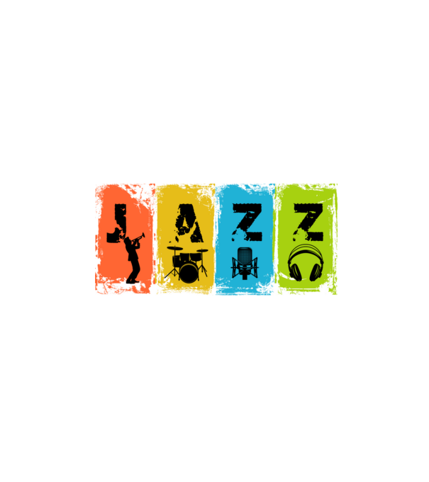 grunge stílusú zene, hangszerek, gitár, dob, ,füles, mikrofon ,jazz minta fekete pólón