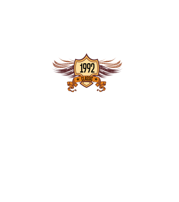 classic szülinapi embléma 1992 minta fehér pólón