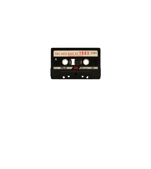 retro audio kazetta, best of the year, születésnapi magnókazetta, 1983 minta fehér pólón