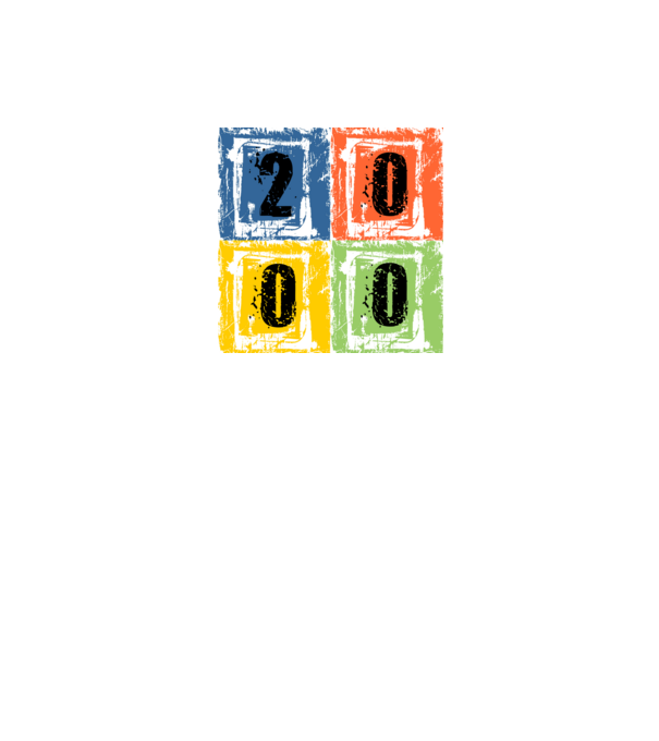 grunge number, szám 2000 minta fekete pólón