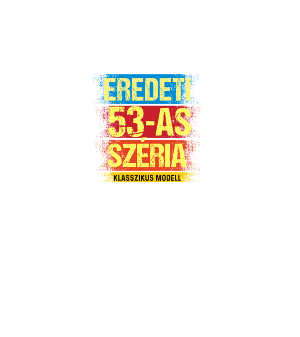 EREDEDI 53-AS SZÉRIA KLASSZKUS MODELL, RETRO SZÜLETÉSNAP minta fekete pólón