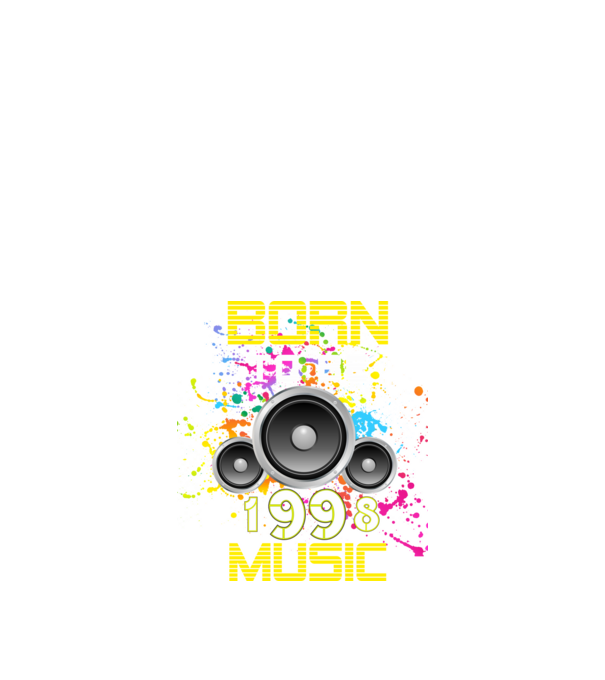 born to be music 1998-ban született, zenés születésnapi póló minta fekete pólón