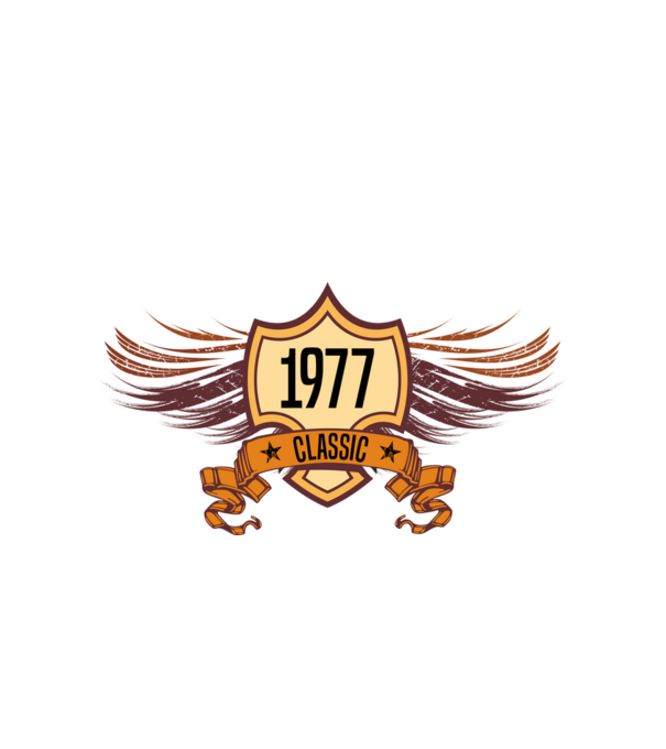 classic szülinapi embléma 1977 minta fehér pólón