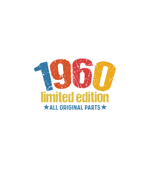 1960 limited edition ,all original parts, retro születésnapi évszám minta fekete pólón