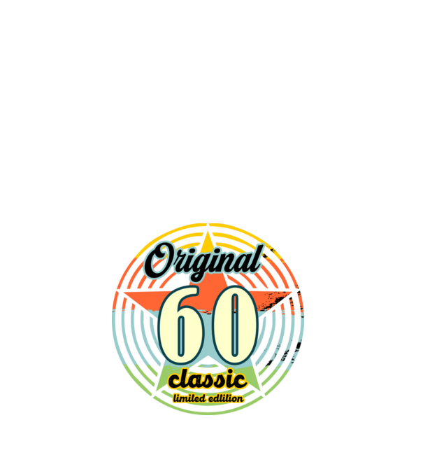 original classic, limited edition, születésnapi embléma, 60 éves minta fehér pólón