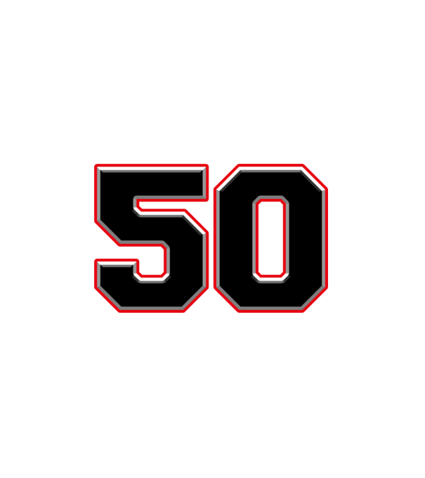 sorszám,mezszám,szám, ötvenes, ötven, 50 minta fehér pólón