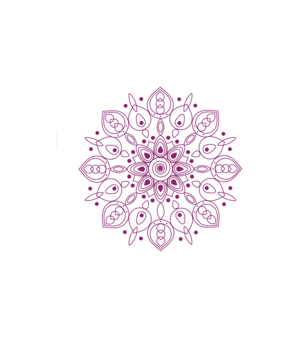 mandala-lila minta fehér pólón