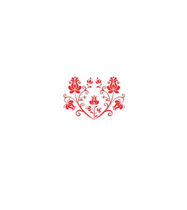 matyószív minta fehér/piros pólón