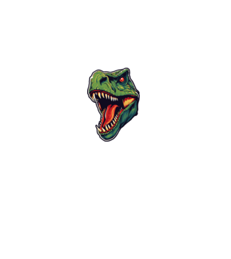 Dino minta fekete pólón