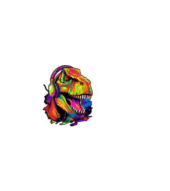 Dino minta fekete pólón