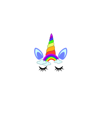 unicorn minta fehér pólón