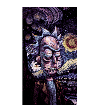 Rick and morty minta fekete pólón