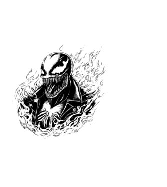 Venom_as_GhostRider minta fehér pólón