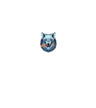 Frost wolf minta fekete pólón