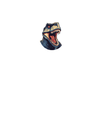Dino minta fekete pólón