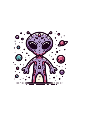 alien-8589447 minta világos rózsaszín pólón