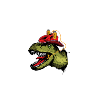 DINO ÉS SÖR minta fekete pólón