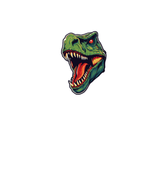 Dino minta fekete pólón