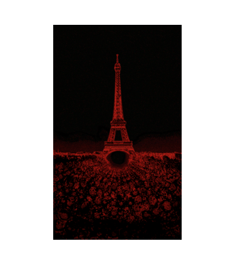 Eiffel torony minta fekete pólón