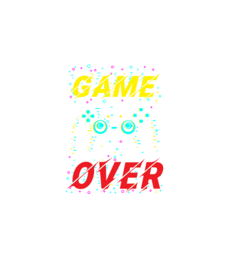 GAME OVER minta fehér pólón