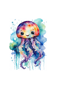Jellyfish minta fehér pólón