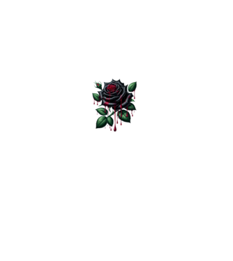 Death rose minta farmerkék pólón