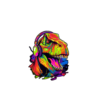 Dino minta fekete pólón