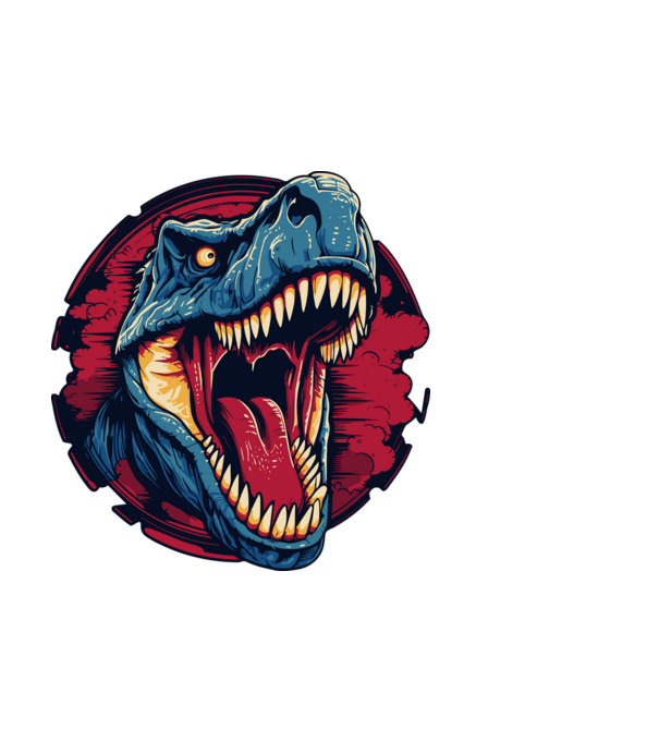 Dinoszaurusz minta fekete pólón