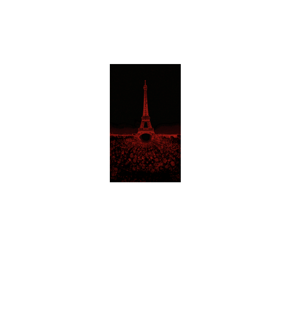 Eiffel torony minta fekete pólón