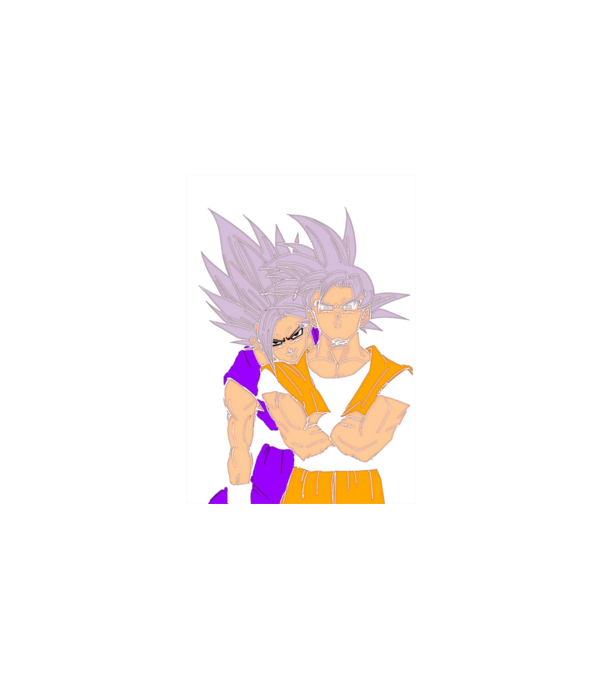 Gohan and goku minta fehér pólón