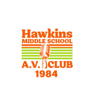 Stranger Things A.V. Club minta fehér pólón