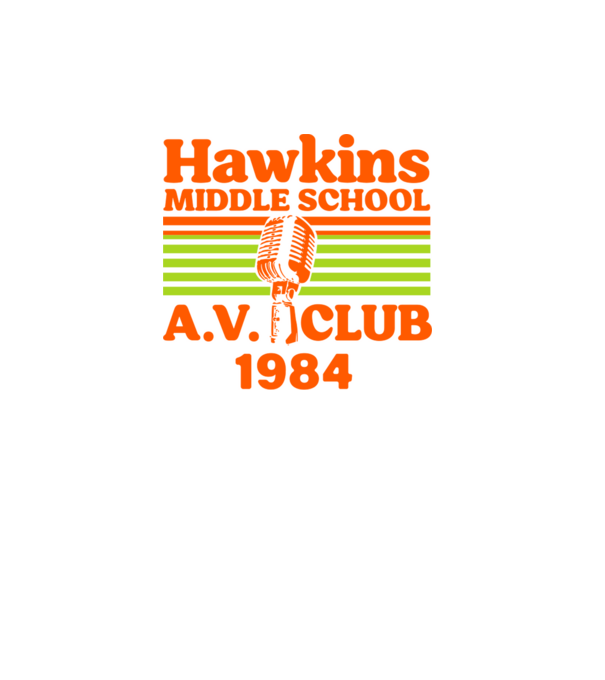 Stranger Things A.V. Club minta fehér pólón