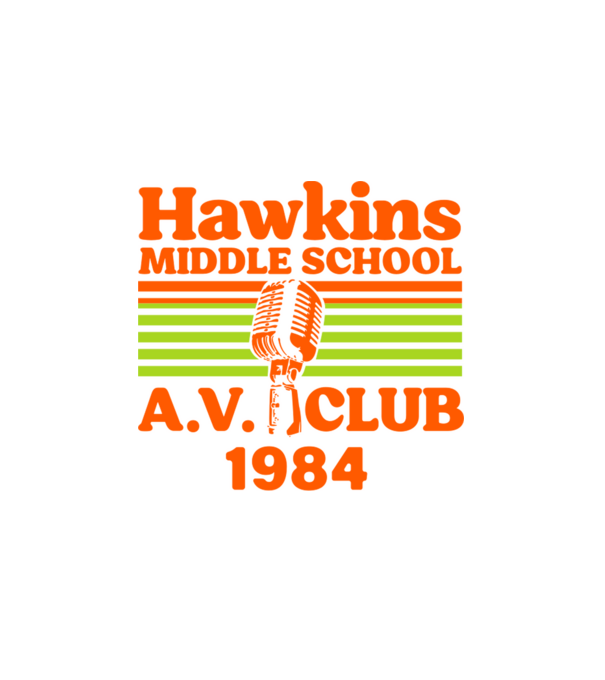 Stranger Things A.V. Club minta fehér pólón