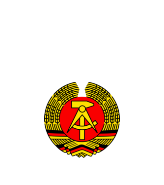 NDK DDR Címer stilizált minta piros pólón