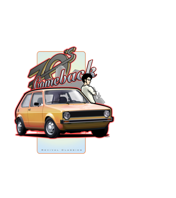 Golf 1 - 70s Comeback minta világoskék pólón