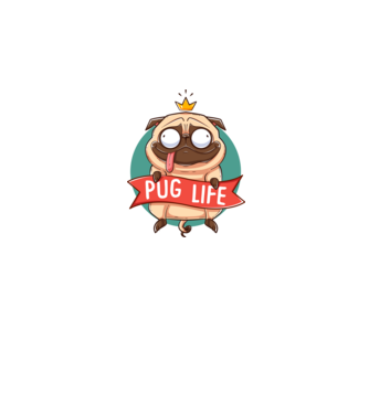 Pug Life minta fehér pólón
