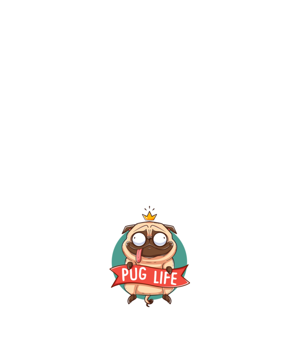 Pug Life minta fehér pólón