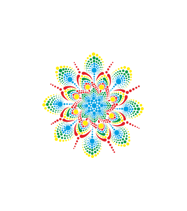 Mandala színes minta minta fehér pólón