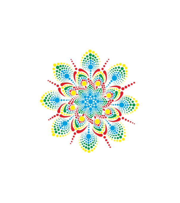 Mandala színes minta minta fehér pólón