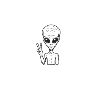UFO minta fekete pólón