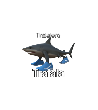 Tralalero Tralala minta fekete pólón
