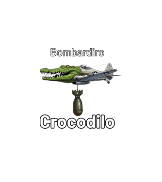 Bombardiro Crocodilo minta fekete pólón