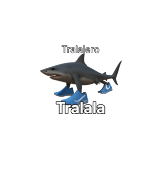 Tralalero Tralala minta fekete pólón