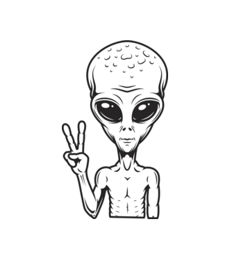 UFO minta fehér pólón