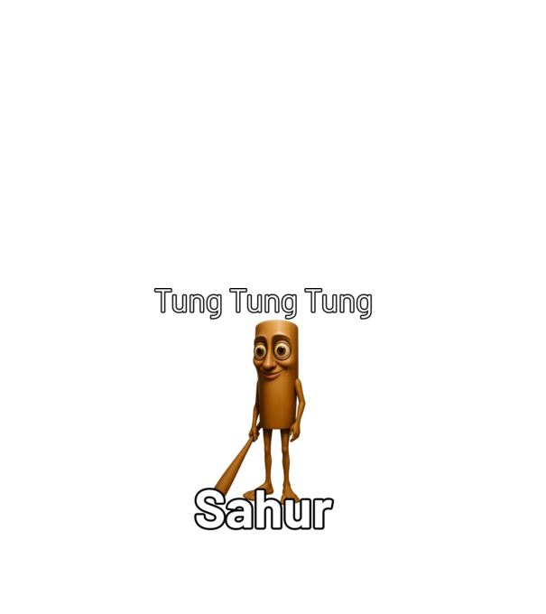 Tung Tung Tung Sahur minta fehér pólón