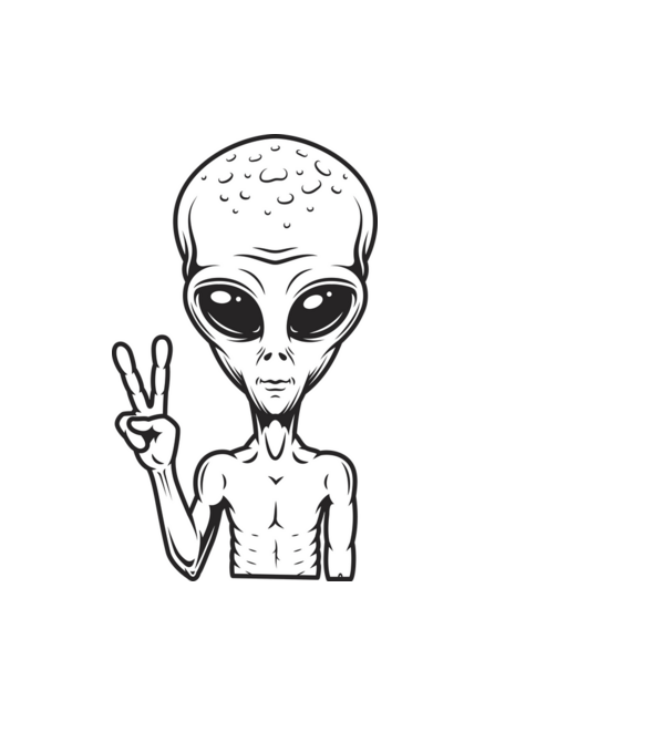 UFO minta fekete pólón