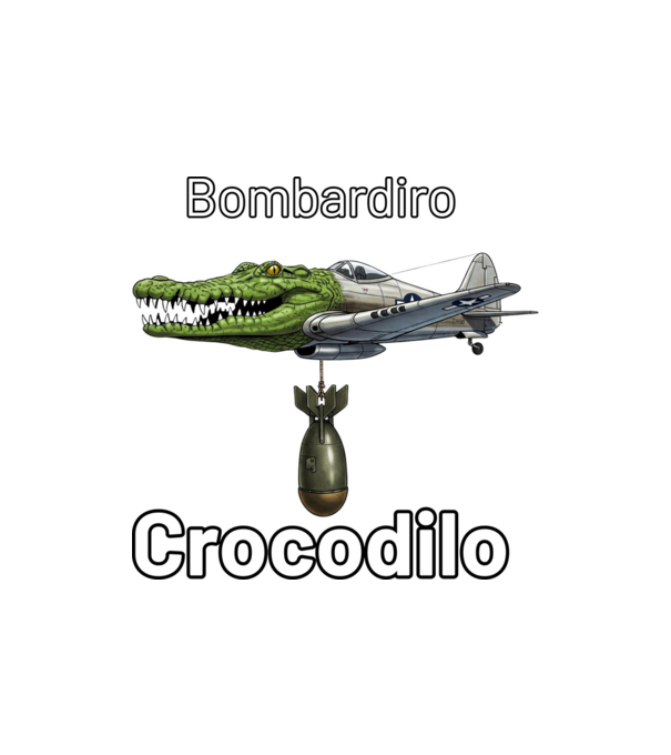 Bombardiro Crocodilo minta homokszín pólón