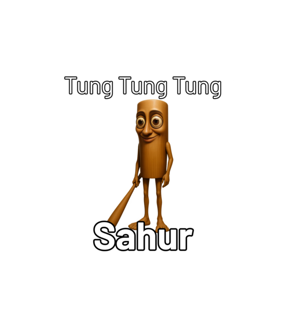 Tung Tung Tung Sahur minta homokszín pólón